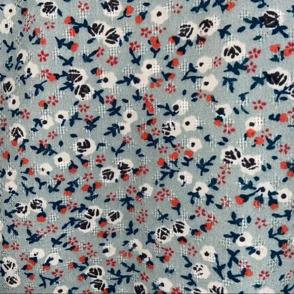 Universal Thread Green Floral Flounce Ruffle Tunic Top XL Sleeveless High Neck - Picture 2 of 12